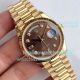 EW Factory Swiss Grade Rolex Day Date ETA3255 Watch Gold President Brown Diamond Dial (2)_th.jpg